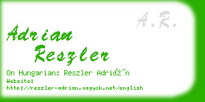 adrian reszler business card